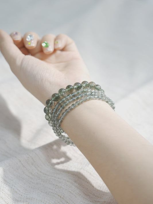 Green Rutilated Quartz Bracelet: Wealth and Balance Guardian