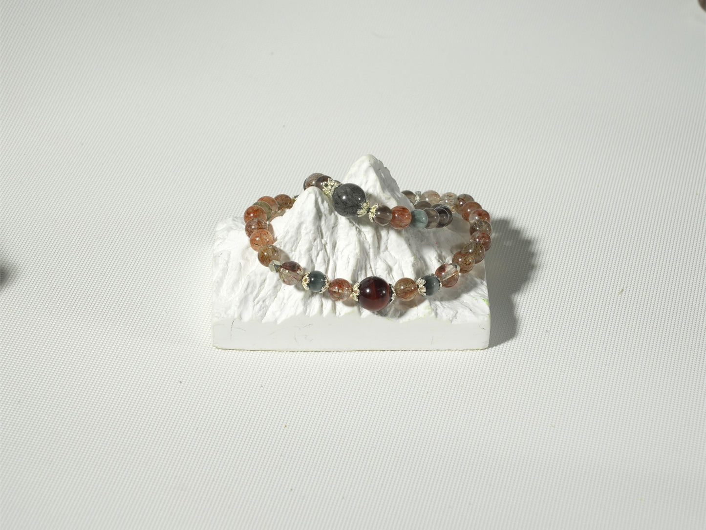 Designer-exclusive V Smoky Quartz Double Wrap Bracelet