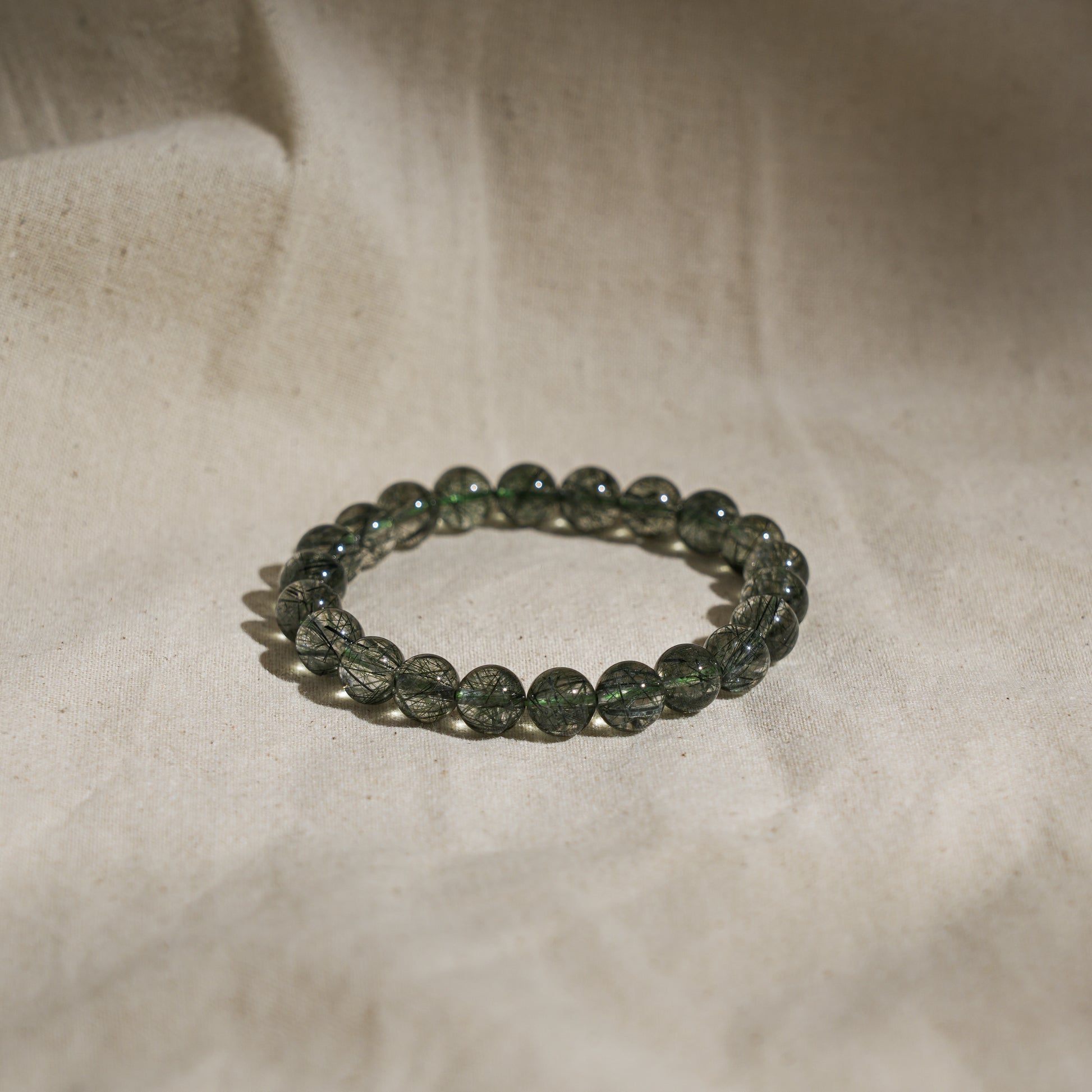 Green Rutilated Quartz Bracelet front view