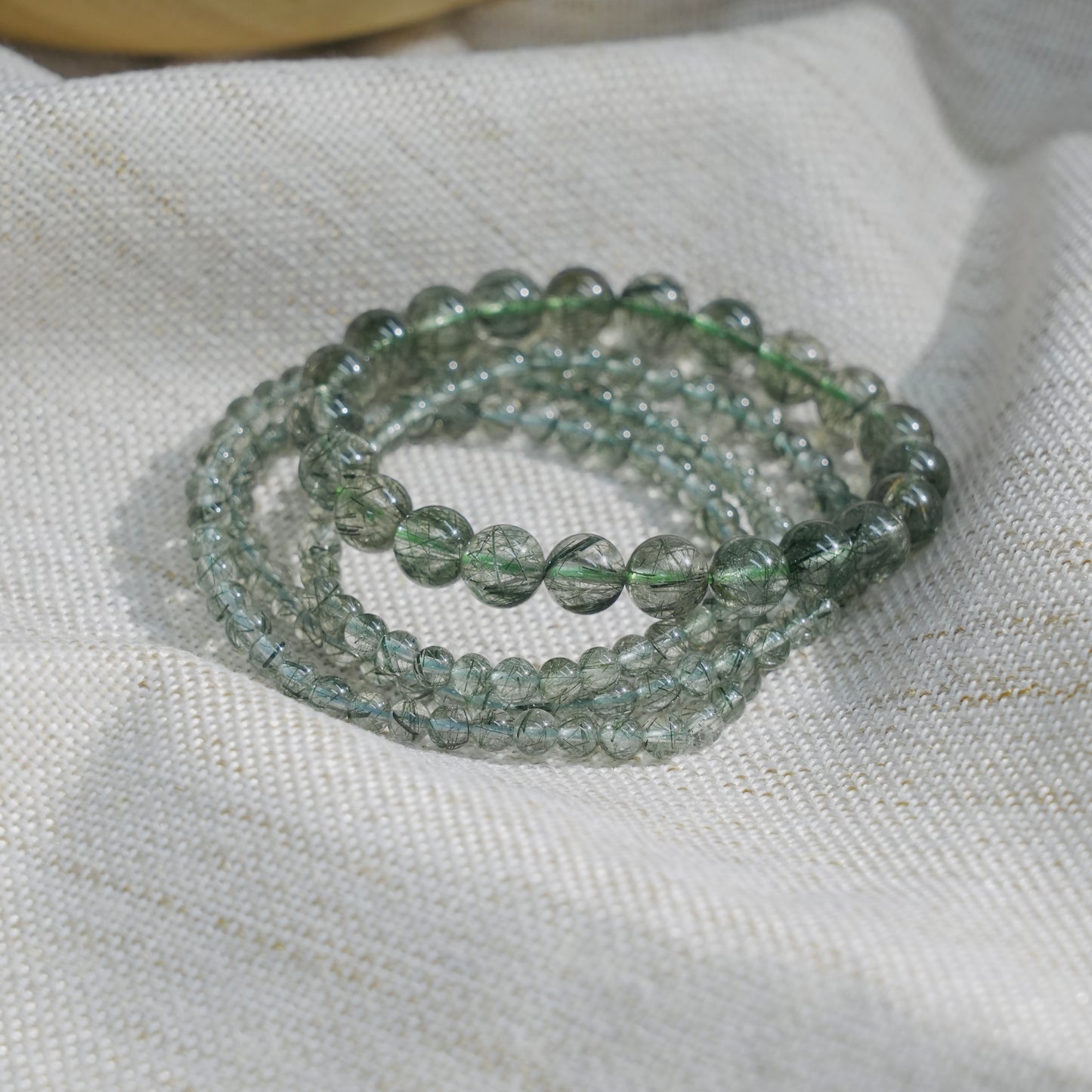 Green Rutilated Quartz and Multi-Wrap  Bracelet display picture