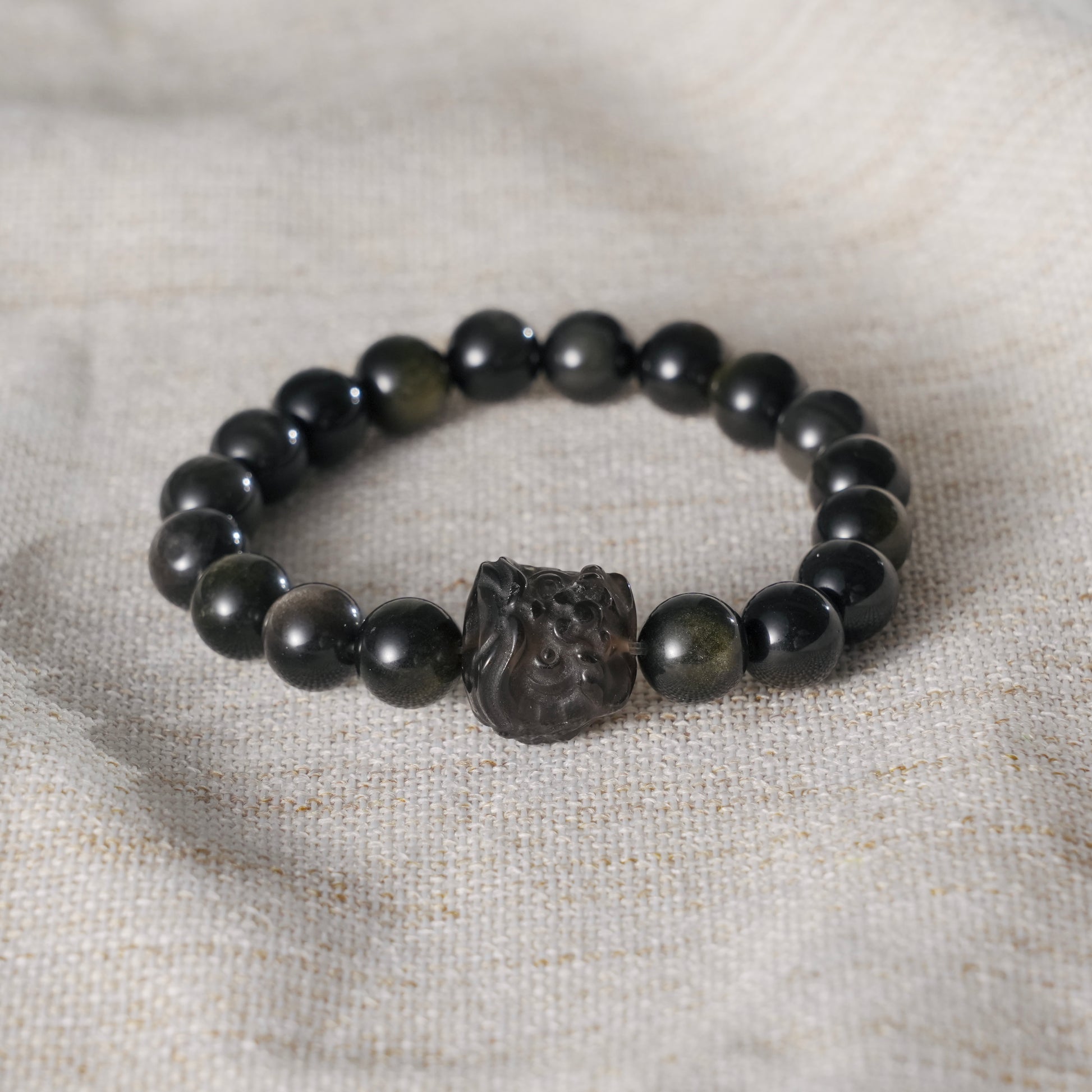 Healing Obsidian Bracelet front view