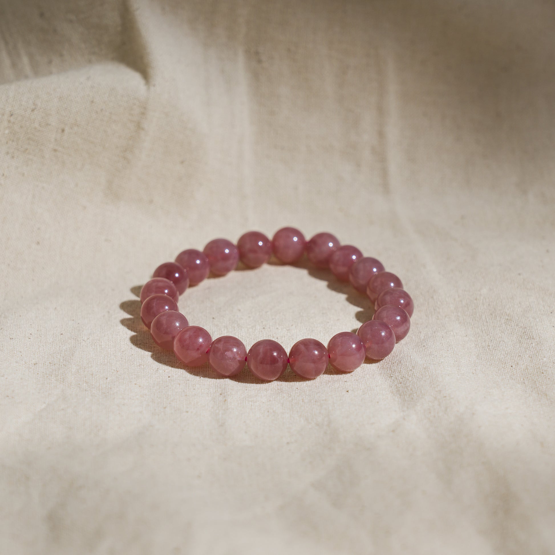 Madagascar Rose Quartz Bracelet front view